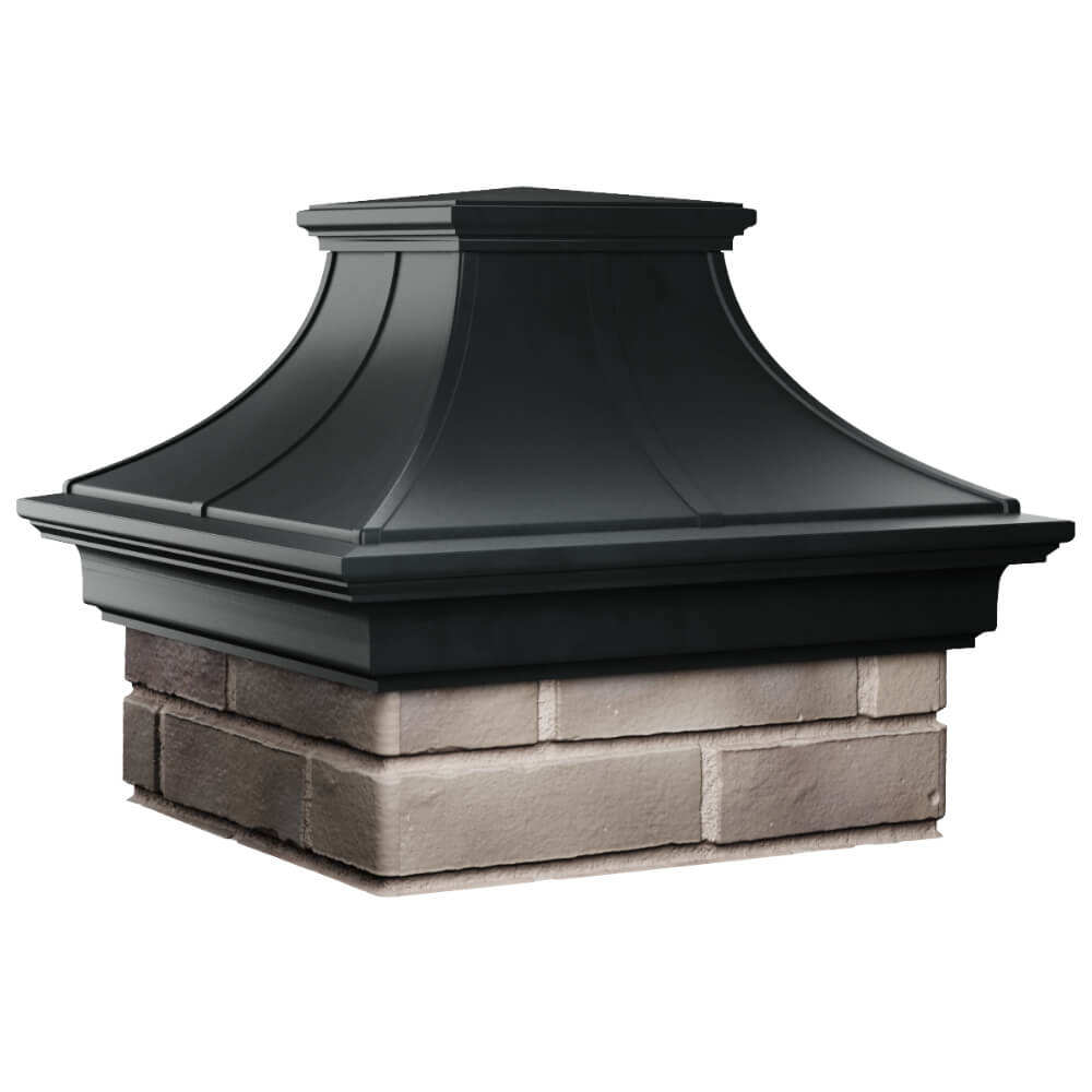 Колпак Zking Монблан Премиум Черный на столб 1.5х1.5 кирпича (385х385мм) в Набережных Челнах фото