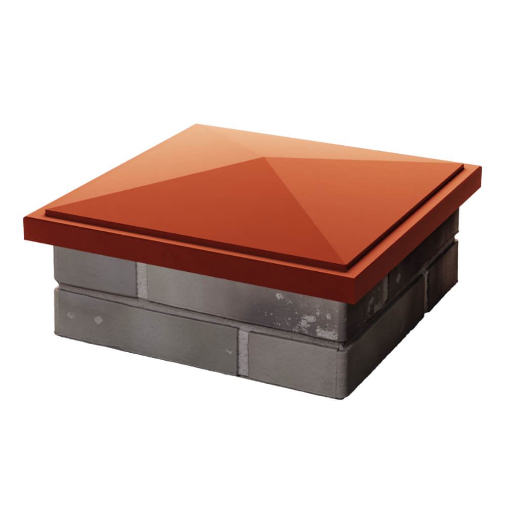 Колпак Zking БонаМоно Красный на столб 1.5х1.5 кирпича (385х385, 400х400мм) в Набережных Челнах фото