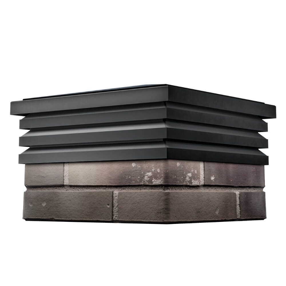 Колпак Zking Бона ХайТек Черный на столб 1.5х1.5 кирпича (385х385мм) в Набережных Челнах фото