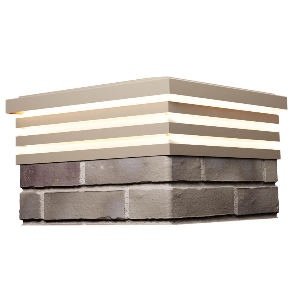 Колпак Zking Бона ХайТек Бежевый на столб 1.5х1.5 кирпича (385х385мм) с подсветкой в Набережных Челнах фото