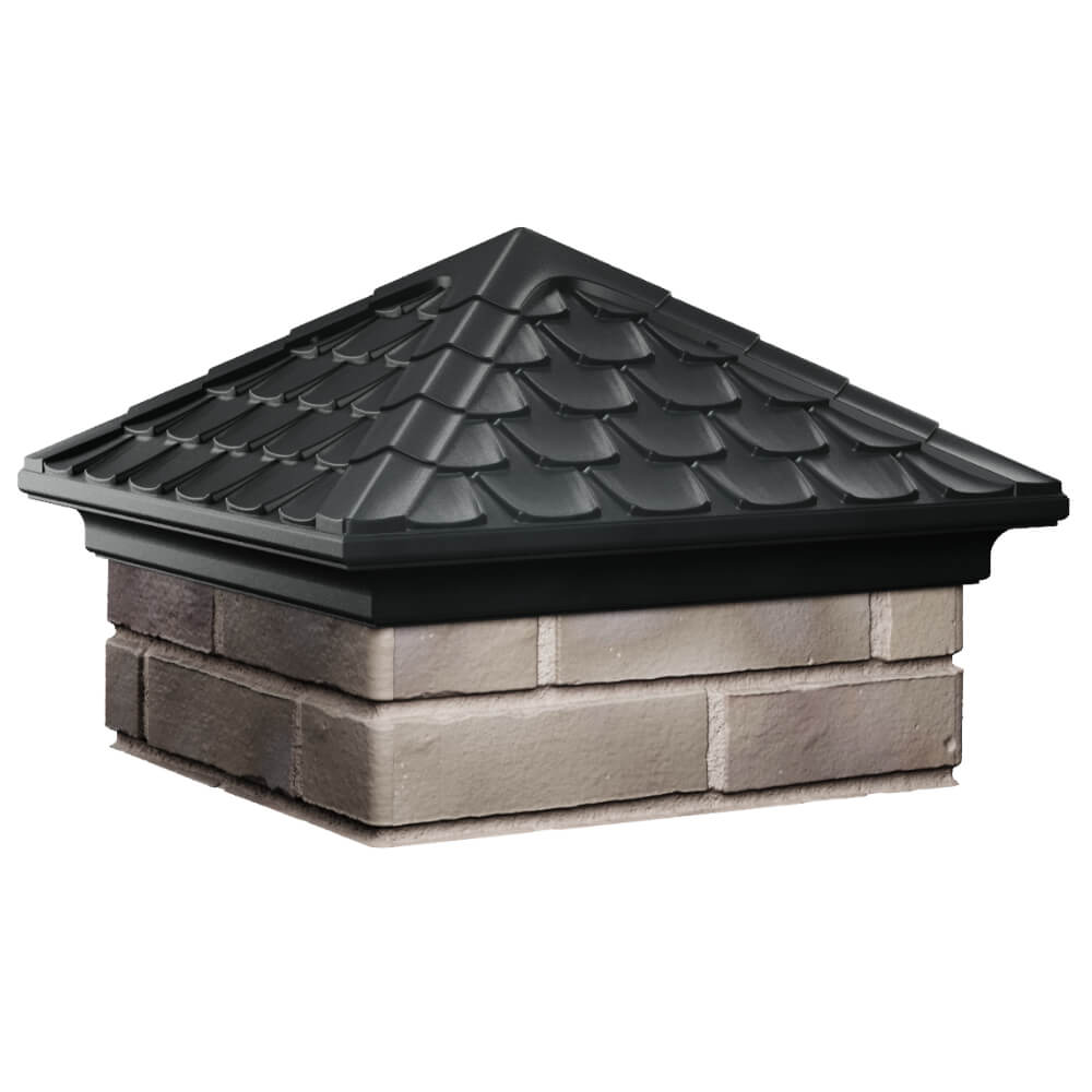 Колпак Zking Эльбрус Черный на столб 1.5х1.5 кирпича (385х385мм) в Набережных Челнах фото