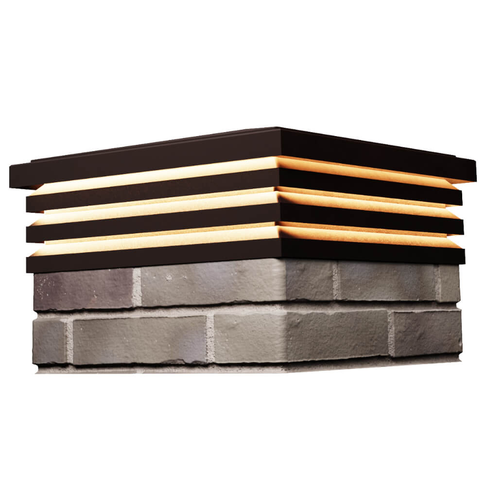 Колпак Zking Бона ХайТек Коричневый на столб 1.5х1.5 кирпича (385х385мм) с подсветкой в Набережных Челнах фото