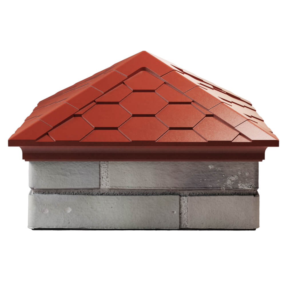 Колпак Zking Эверест Красный на столб 1.5х1.5 кирпича (390х390мм) Набережные Челны фото