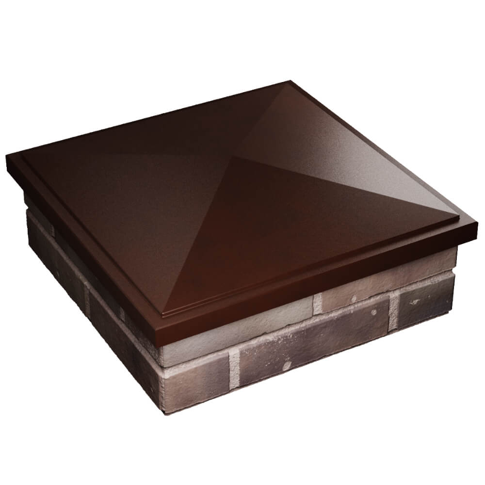 Колпак Zking БонаМоно Коричневый на столб 2х2 кирпича (515х515, 530х530мм) в Набережных Челнах фото