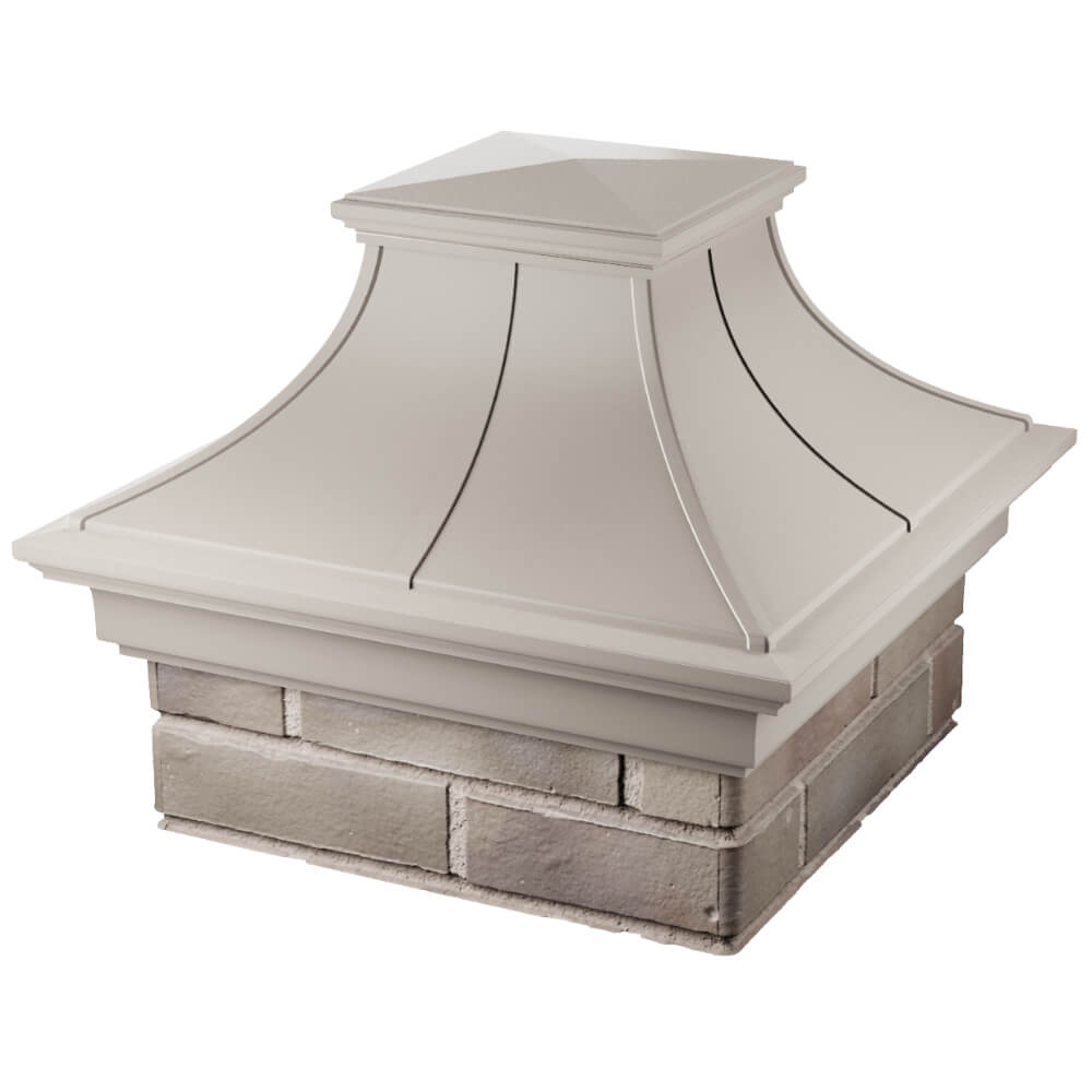 Колпак Zking Монблан Премиум Бежевый на столб 1.5х1.5 кирпича (385х385мм) в Набережных Челнах фото