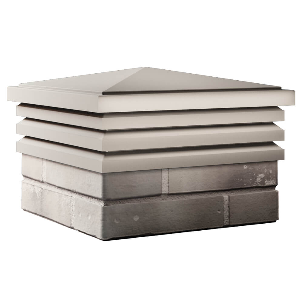 Колпак Zking Бона ХайТек Бежевый на столб 1.5х1.5 кирпича (385х385мм) в Набережных Челнах фото