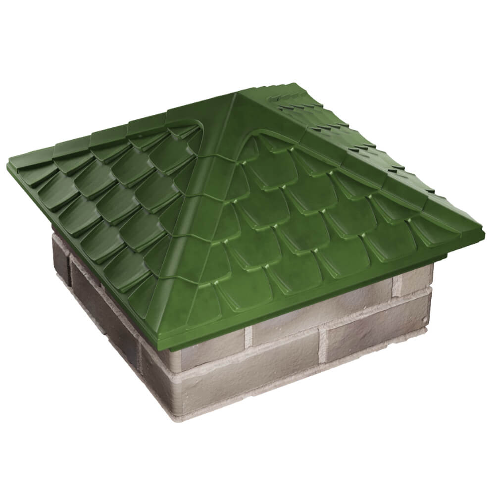 Колпак Zking Эльбрус Зеленый на столб 1.5х1.5 кирпича (385х385мм) в Набережных Челнах фото