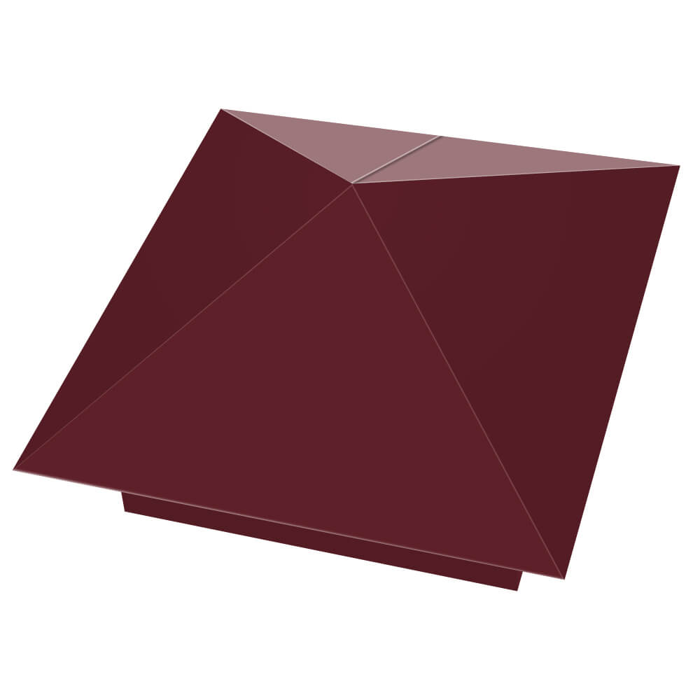 Колпак металлический 390х390мм RAL3005 Красное Вино заборный Набережные Челны фото