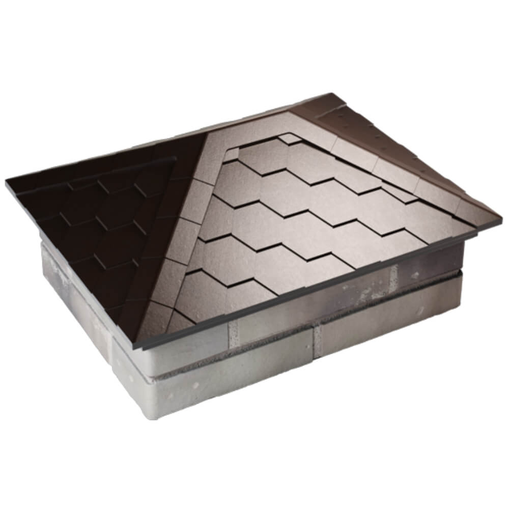 Колпак Zking Эверест Коричневый на столб 2х1.5 кирпича (520х390мм) Набережные Челны фото