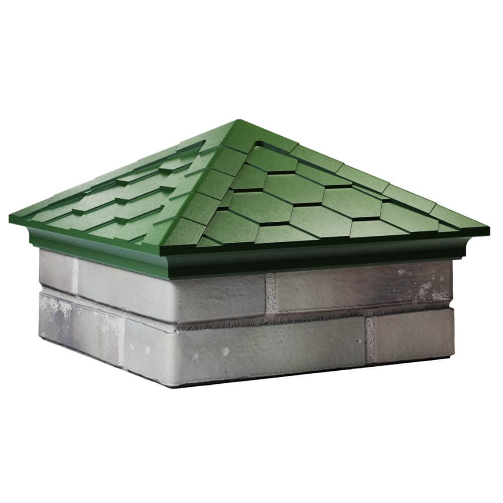 Колпак Zking Эверест Зеленый на столб 1.5х1.5 кирпича (390х390мм) в Набережных Челнах фото