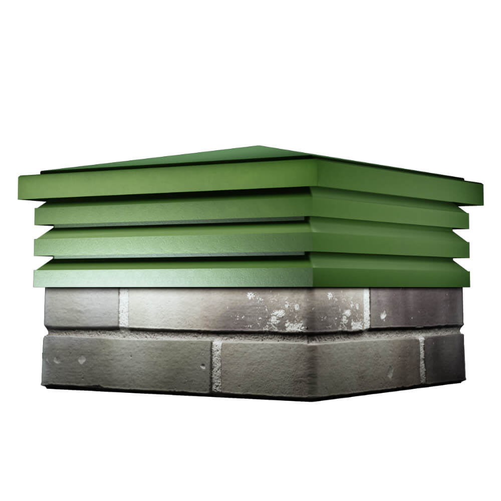 Колпак Zking Бона ХайТек Зеленый на столб 1.5х1.5 кирпича (385х385мм) в Набережных Челнах фото