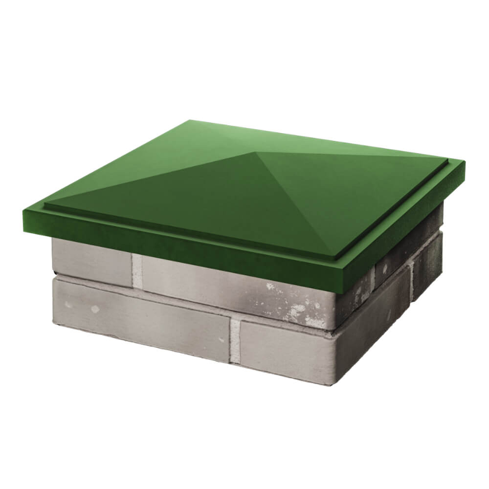 Колпак Zking БонаМоно Зеленый на столб 1.5х1.5 кирпича (385х385, 400х400мм) в Набережных Челнах фото