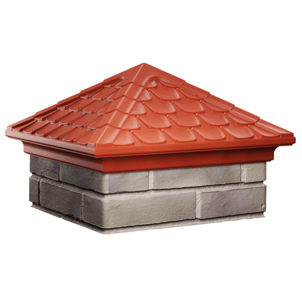 Колпак Zking Эльбрус Красный на столб 1.5х1.5 кирпича (385х385мм) в Набережных Челнах фото