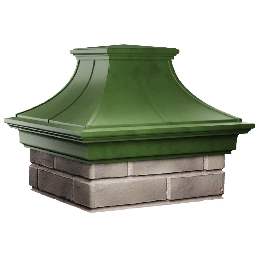Колпак Zking Монблан Премиум Зеленый на столб 1.5х1.5 кирпича (385х385мм) в Набережных Челнах фото