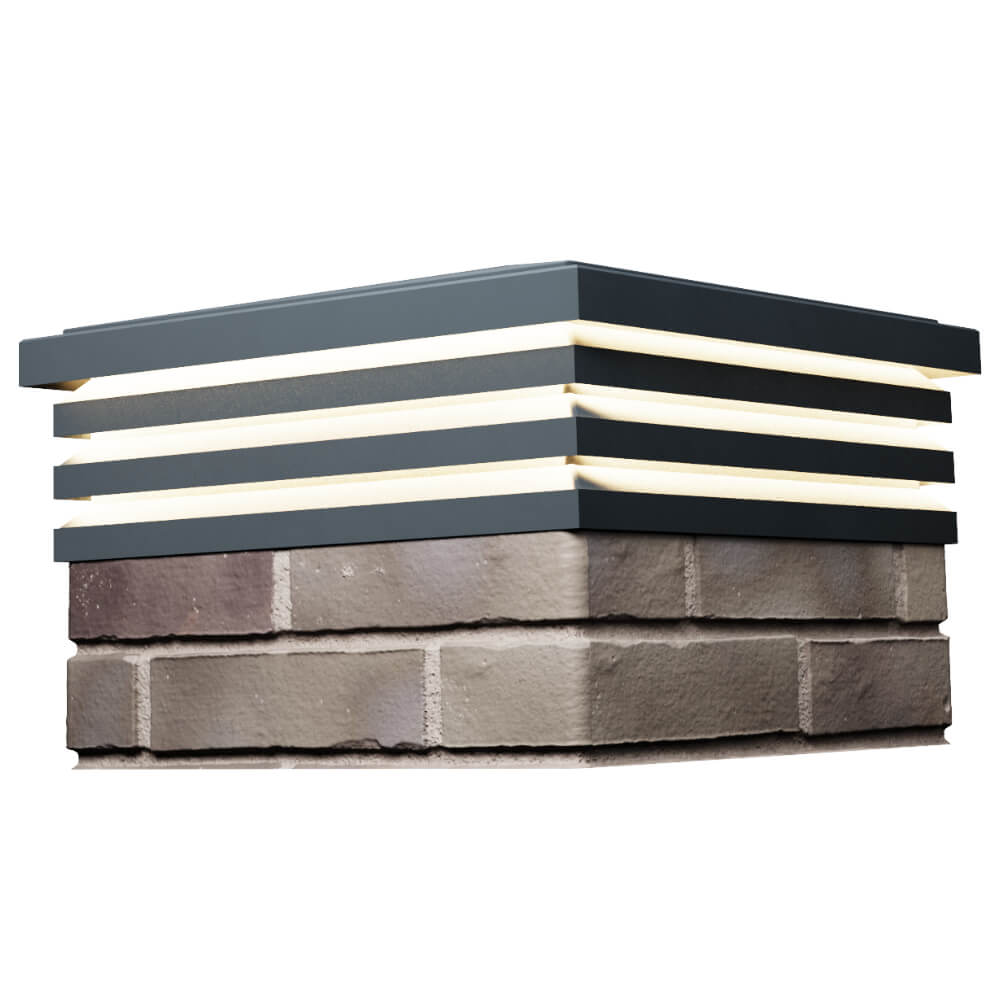 Колпак Zking Бона ХайТек Серый на столб 1.5х1.5 кирпича (385х385мм) с подсветкой в Набережных Челнах фото