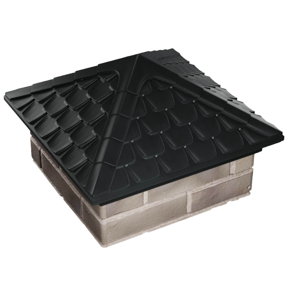 Колпак Zking Эльбрус Черный на столб 1.5х1.5 кирпича (385х385мм) в Набережных Челнах фото