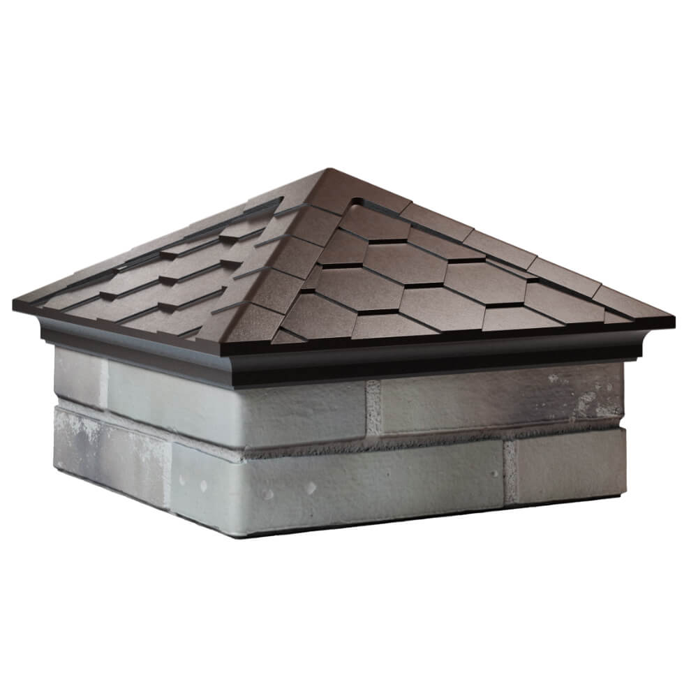 Колпак Zking Эверест Коричневый на столб 1.5х1.5 кирпича (390х390мм) в Набережных Челнах фото