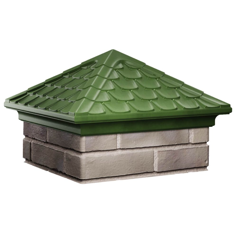 Колпак Zking Эльбрус Зеленый на столб 1.5х1.5 кирпича (385х385мм) в Набережных Челнах фото