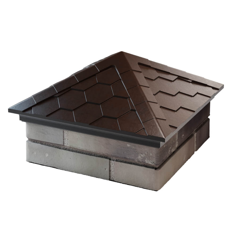 Колпак Zking Эверест Коричневый на столб 1.5х1.5 кирпича (390х390мм) в Набережных Челнах фото