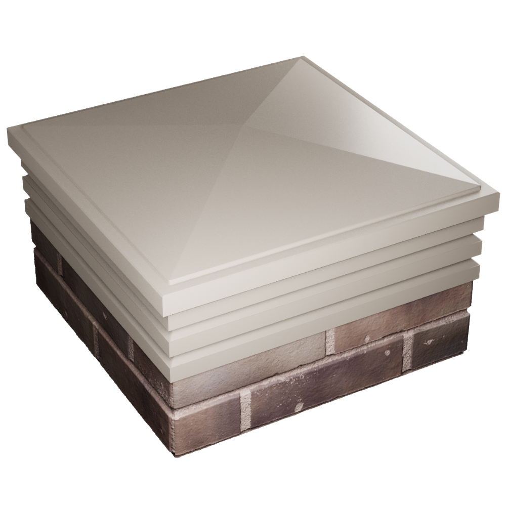 Колпак Zking Бона ХайТек Бежевый на столб 2х2 кирпича (513х513мм) в Набережных Челнах фото