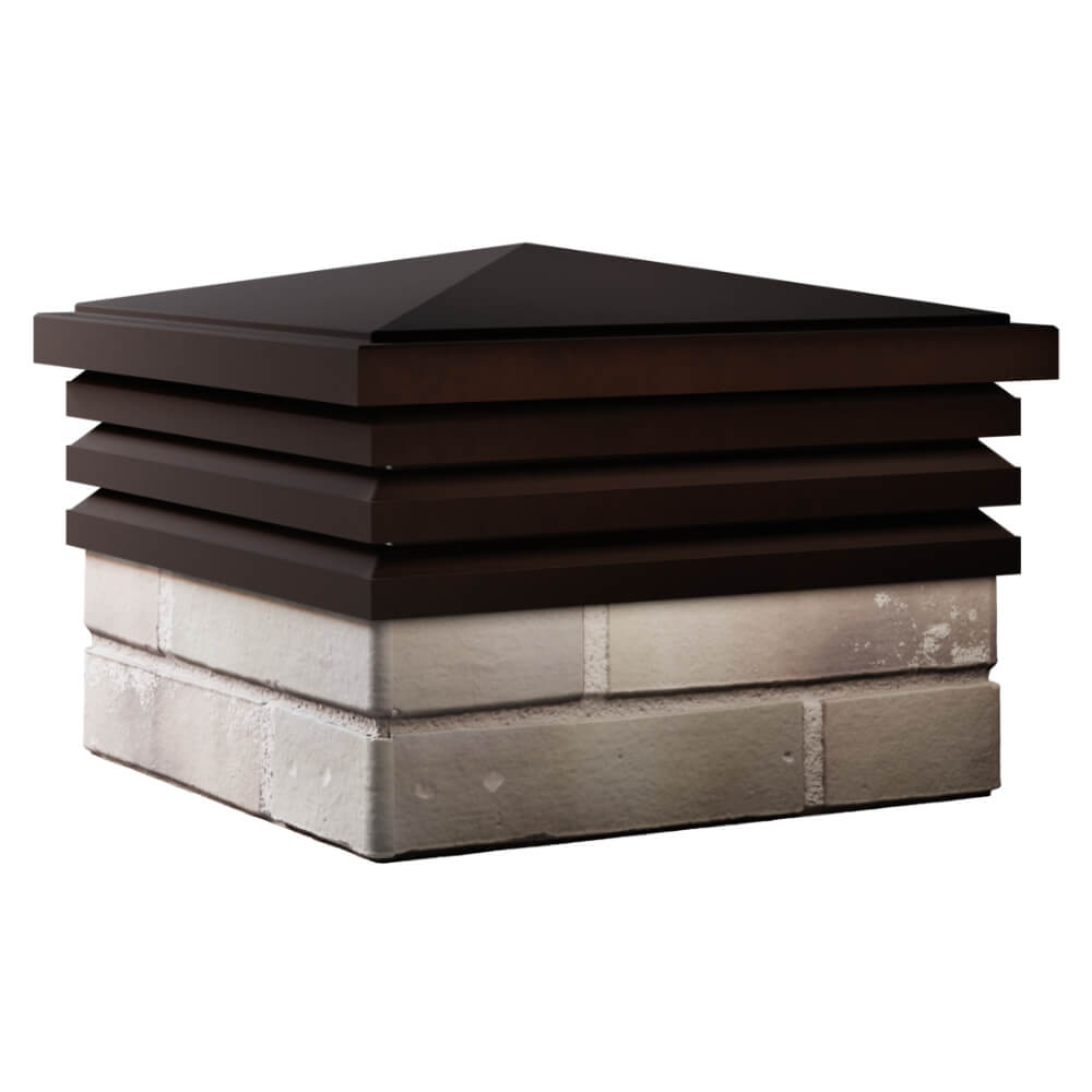 Колпак Zking Бона ХайТек Коричневый на столб 1.5х1.5 кирпича (385х385мм) в Набережных Челнах фото