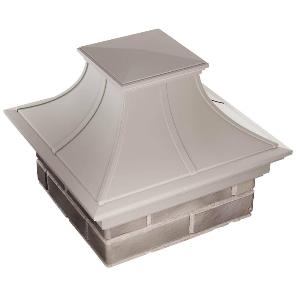 Колпак Zking Монблан Премиум Бежевый на столб 1.5х1.5 кирпича (385х385мм) в Набережных Челнах фото